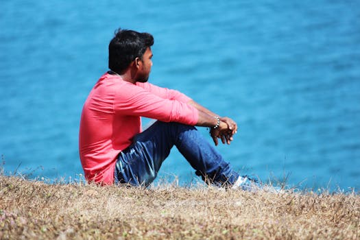 Free stock photo of beach, color, deep thought