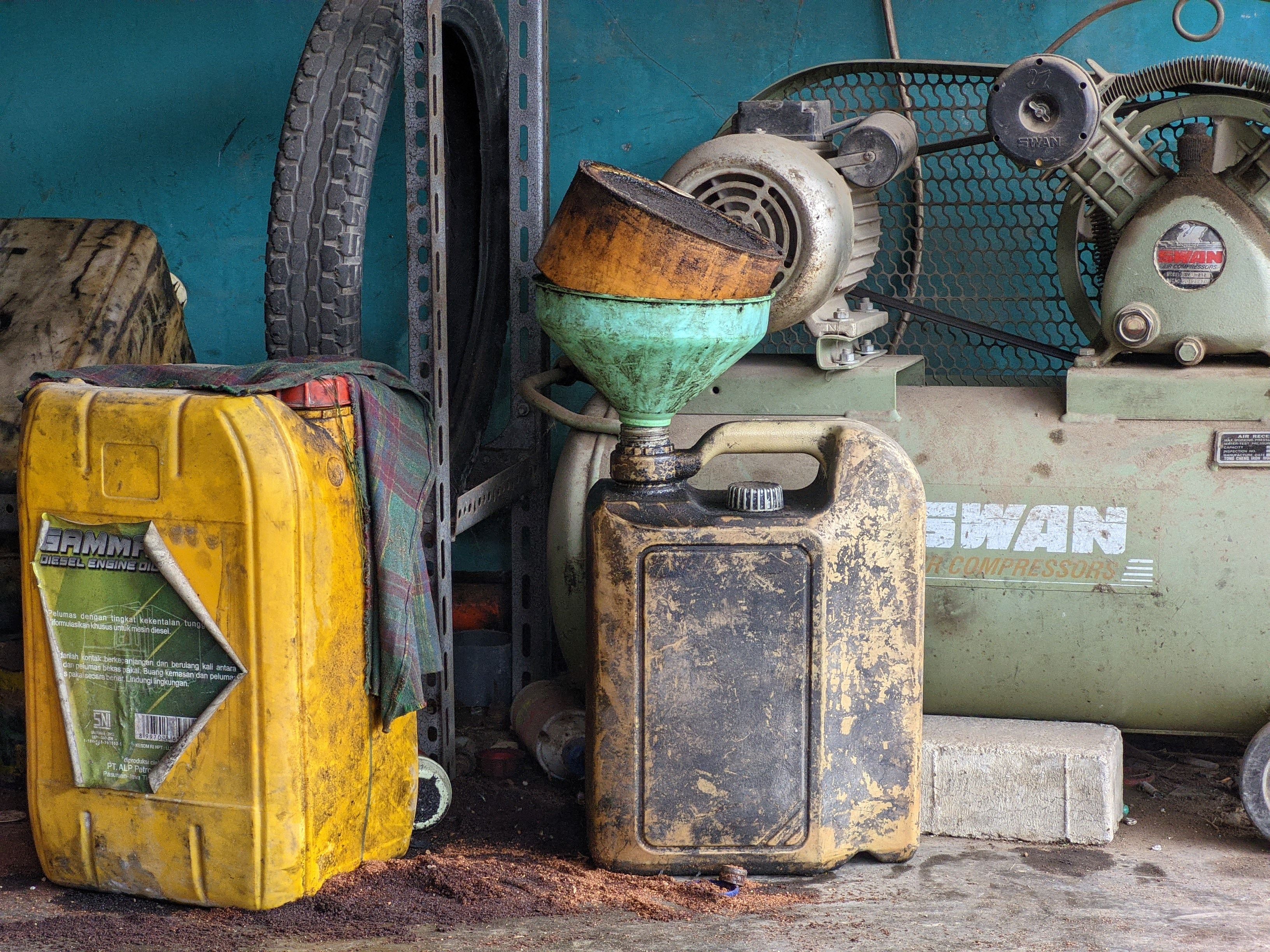 Industrial Workshop with Vintage Tools and Equipment