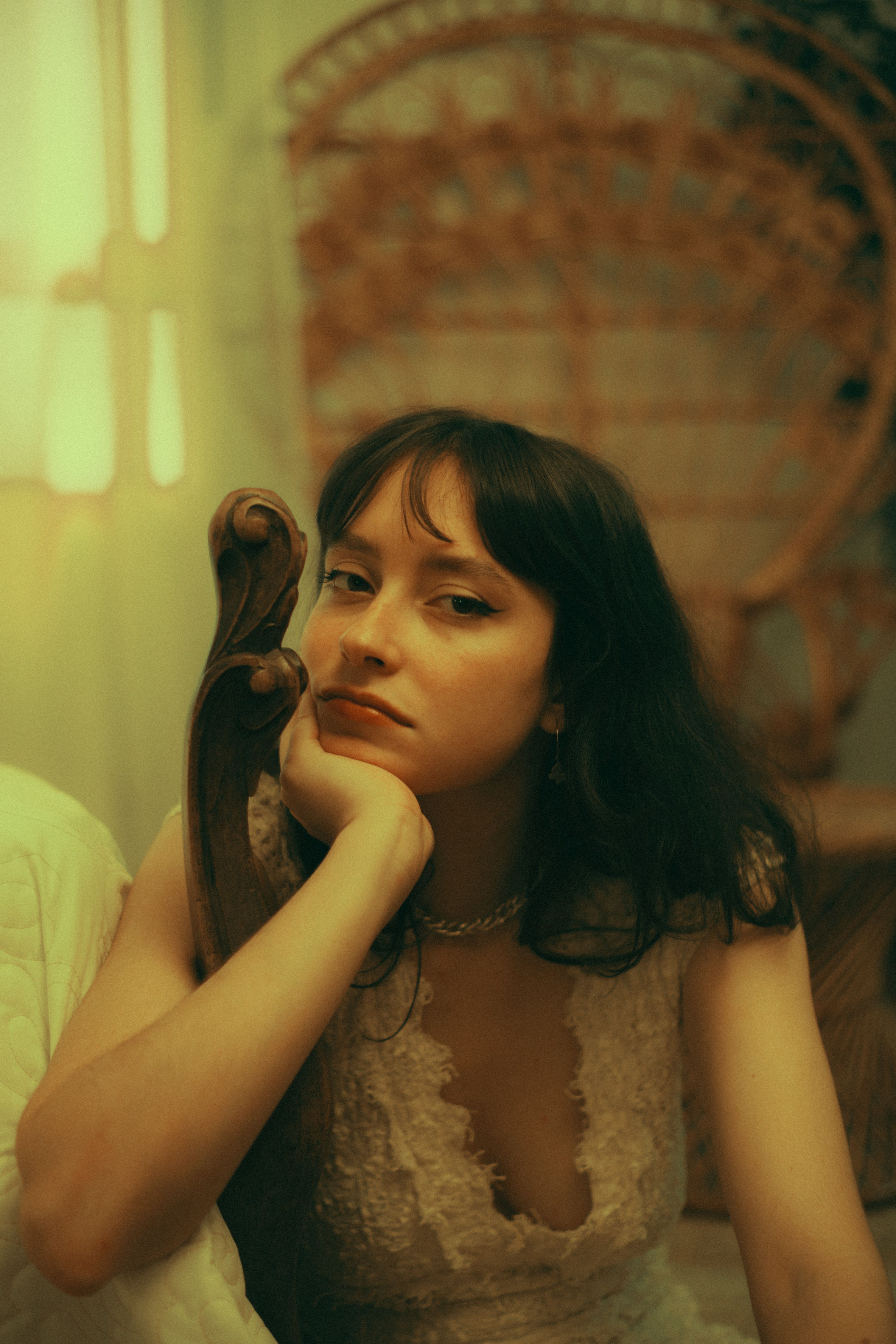 Vintage Style Portrait of Thoughtful Woman · Free Stock Photo