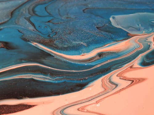 Free Blue and Pink Paint Abstract Artwork Stock Photo
