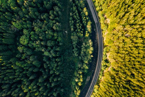 Free Aerial Photography of Country Road Stock Photo
