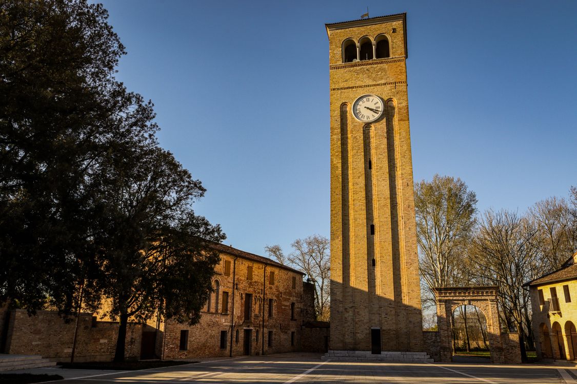 Historic Clock Tower in Italian Countryside ยท Free Stock Photo