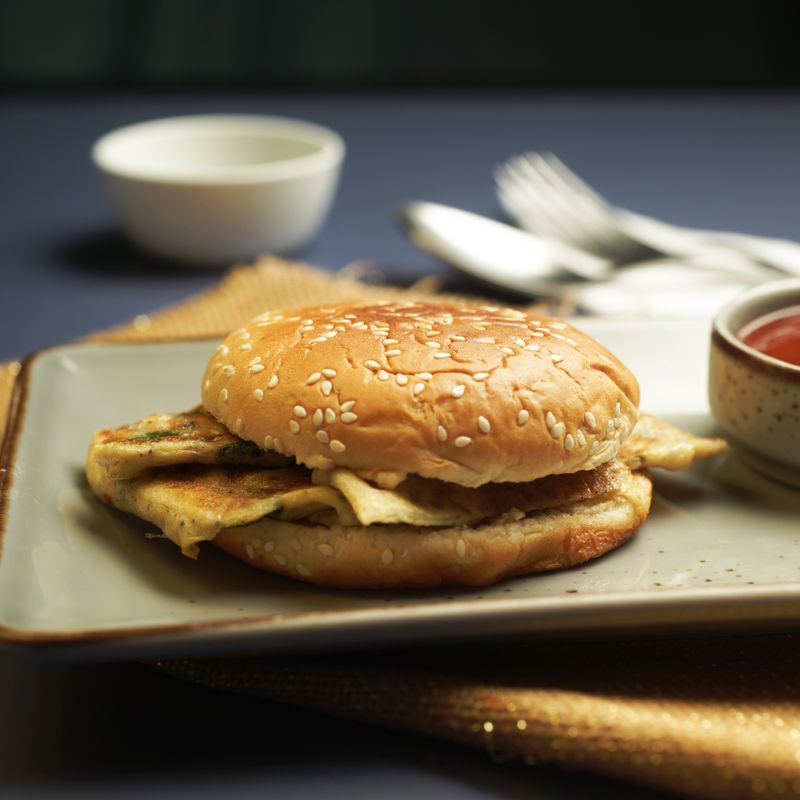Korean Galbijjim-Inspired Braised Egg Sandwich with Soy and Sesame on Bao