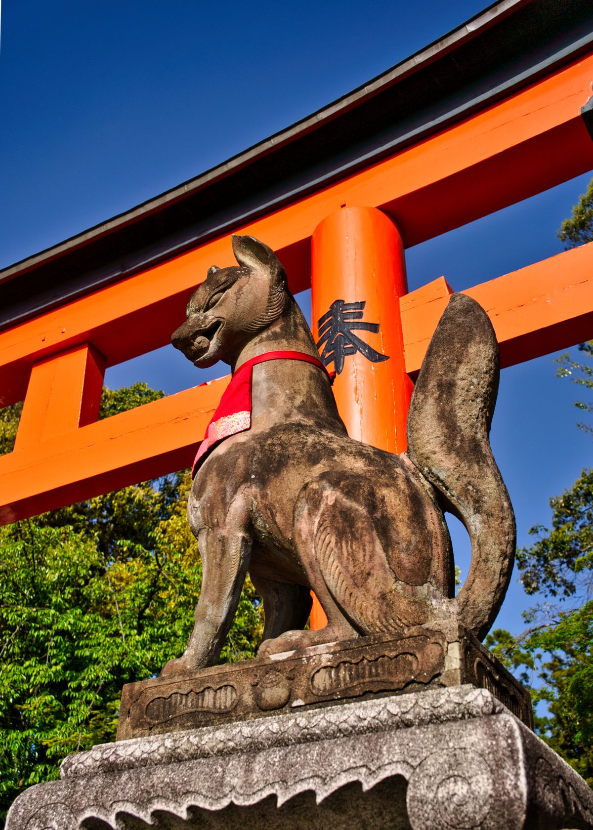 Traveler arriving at Fushimi station near Fushimi Inari Taisha shrine in Kyoto Japan