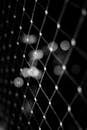 Abstract Black and White Urban Wire Fence at Night