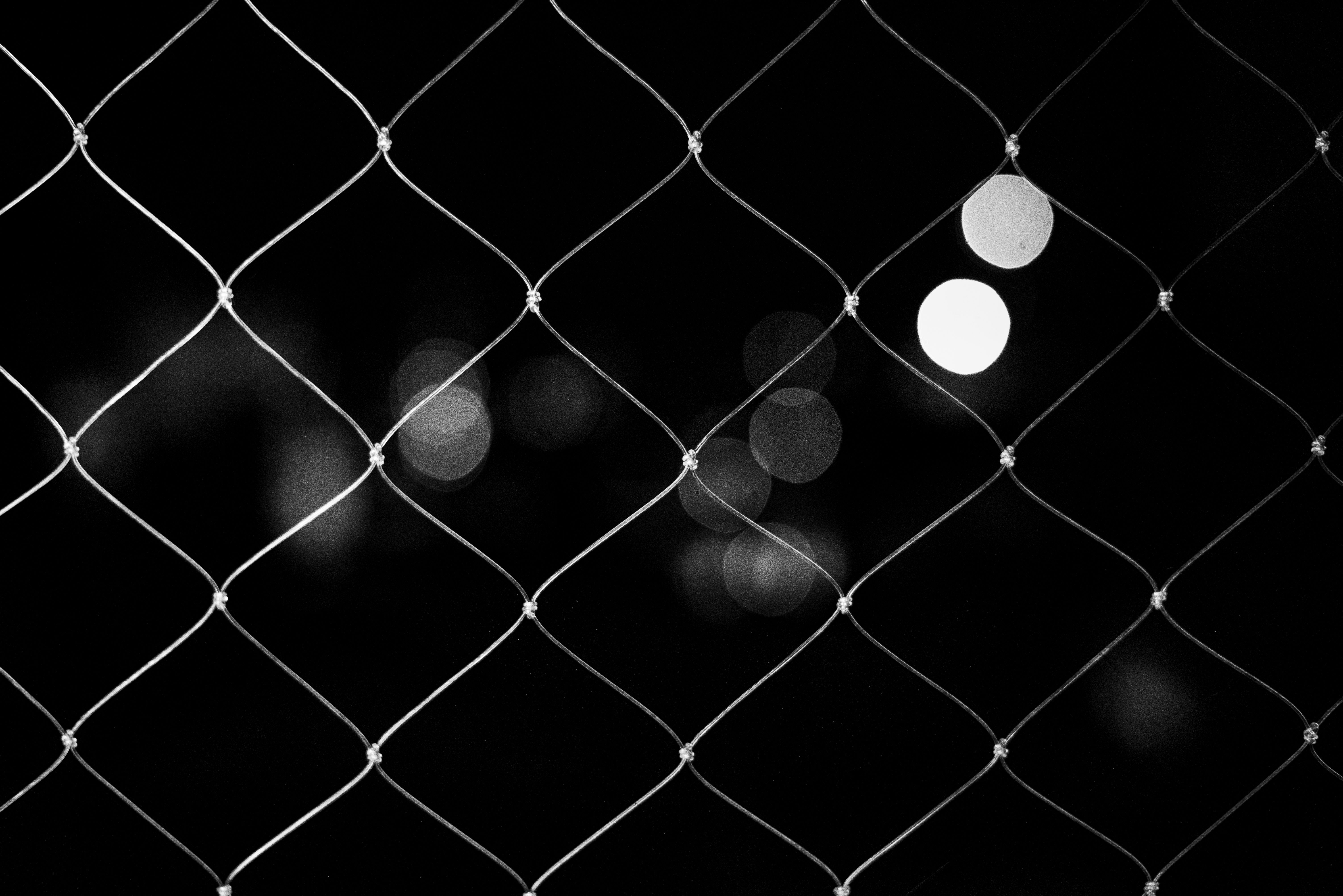 Black and White Chain Link Fence at Night · Free Stock Photo