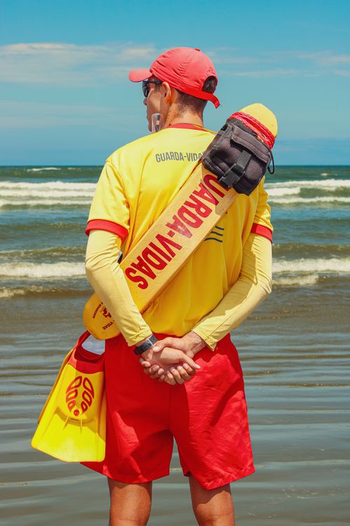 Lifeguard on beach patrol