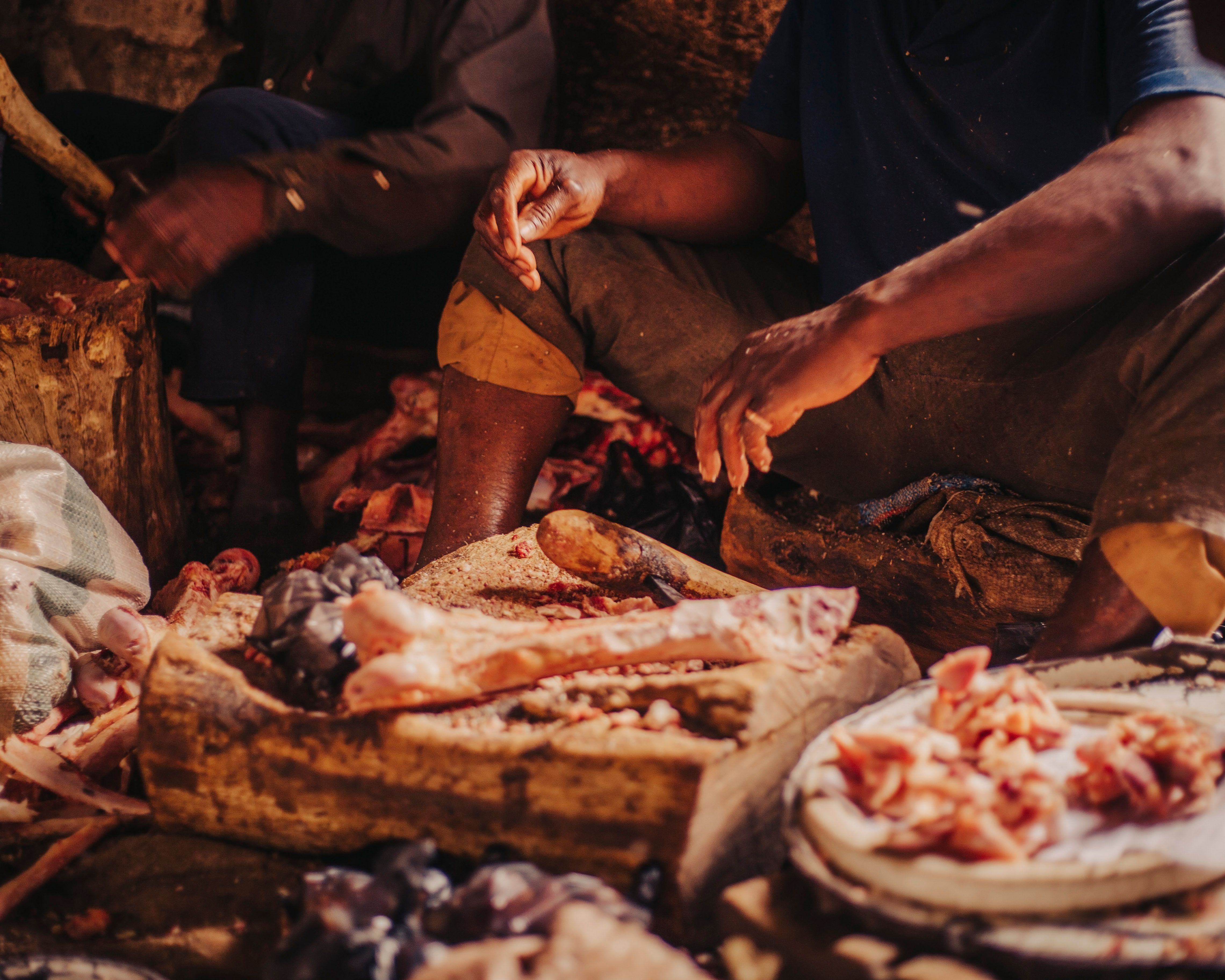 Nutritious rabbit meat cuts on a wooden board