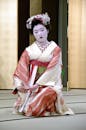 Elegant Geisha in Traditional Kimono Indoors