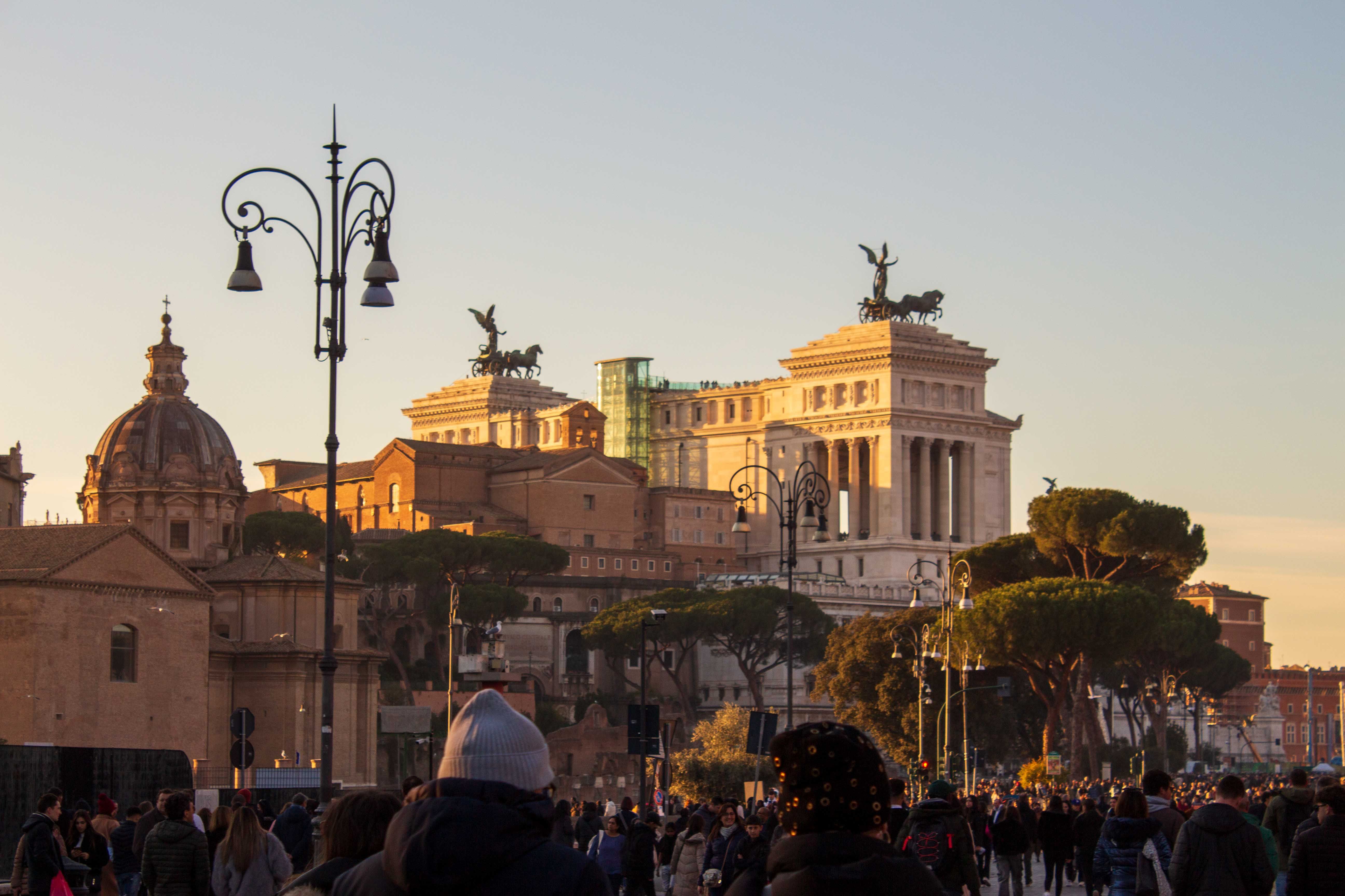Scenic View of Vittoriano Monument in Rome at Sunset · Free Stock Photo