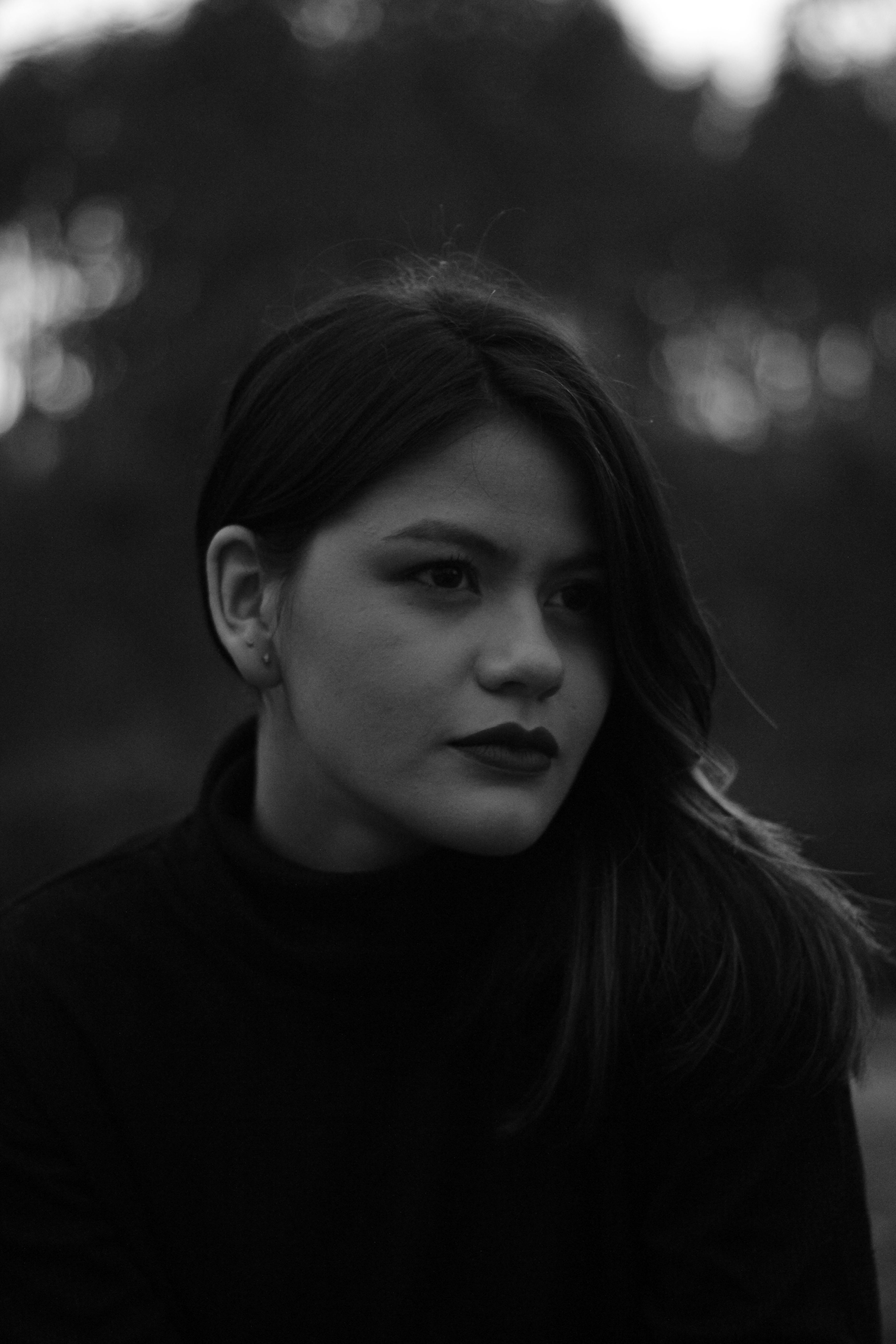 Black and White Portrait of a Young Woman · Free Stock Photo