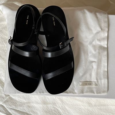 Black Leather Strappy Sandals