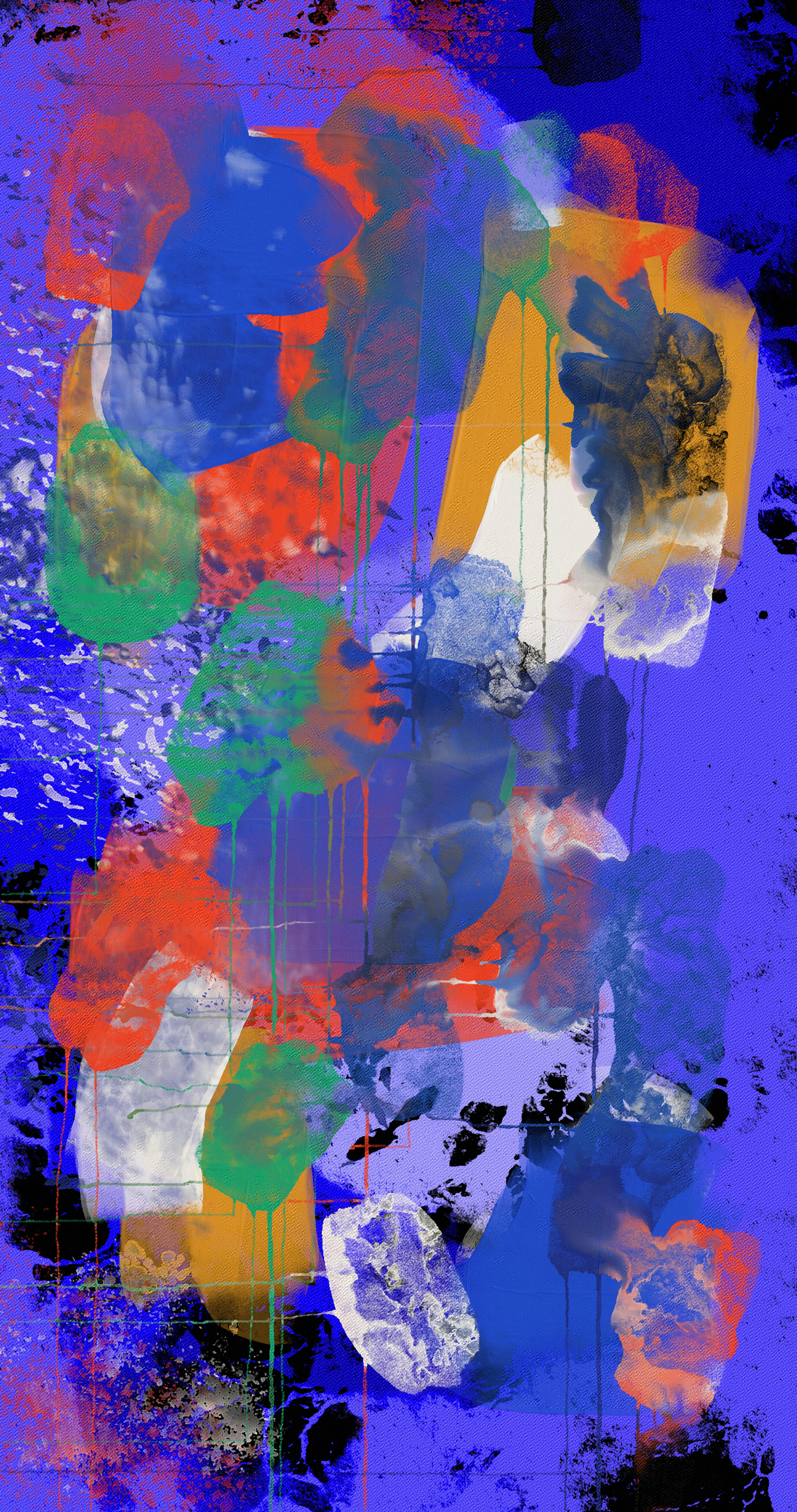 Gratis Seni abstrak yang berani dengan warna-warna cerah dan tekstur ekspresif. Foto Stok