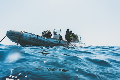 Free Photo Of Scuba Divers On Boat Stock Photo