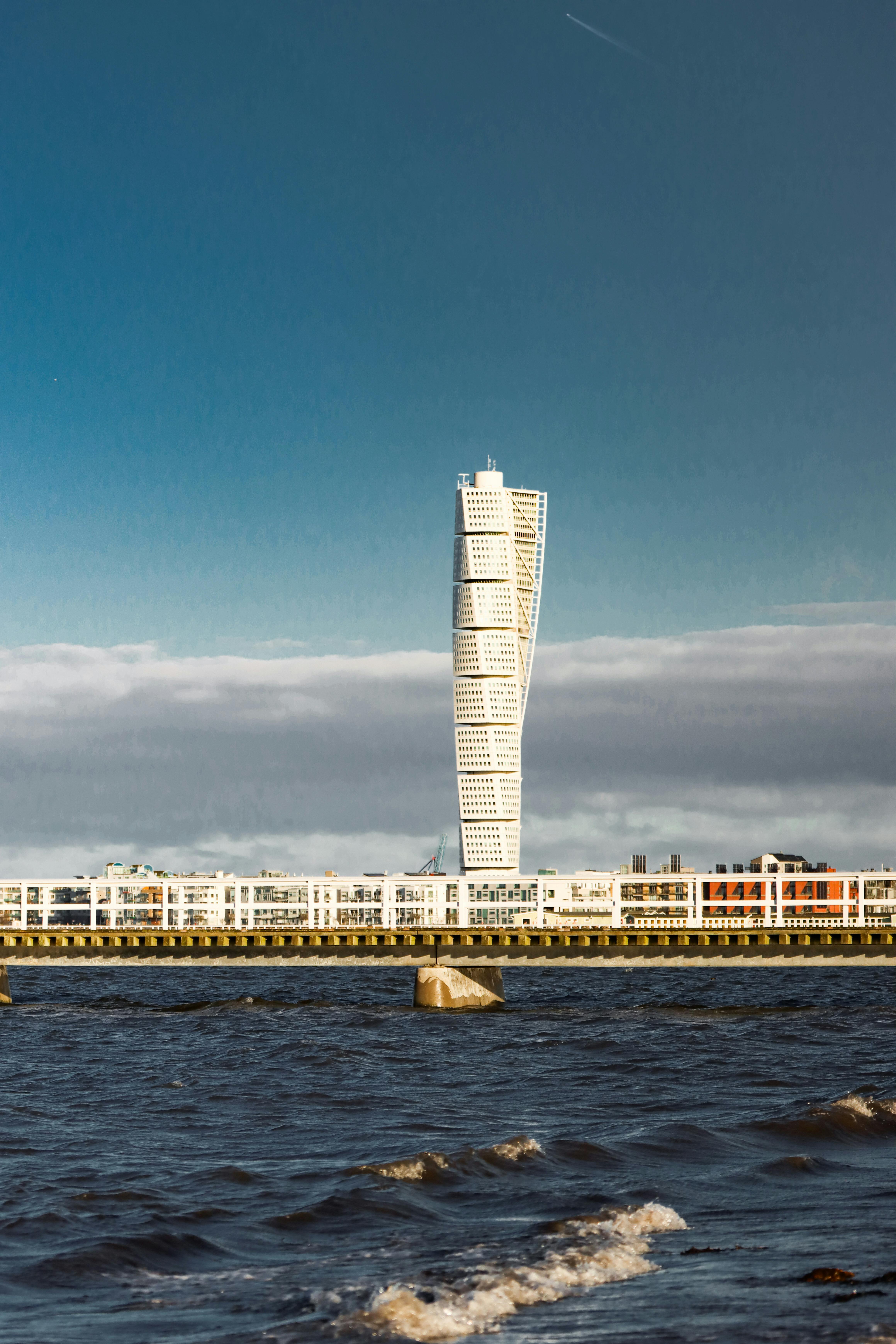 turning torso and oresund in malmo sweden