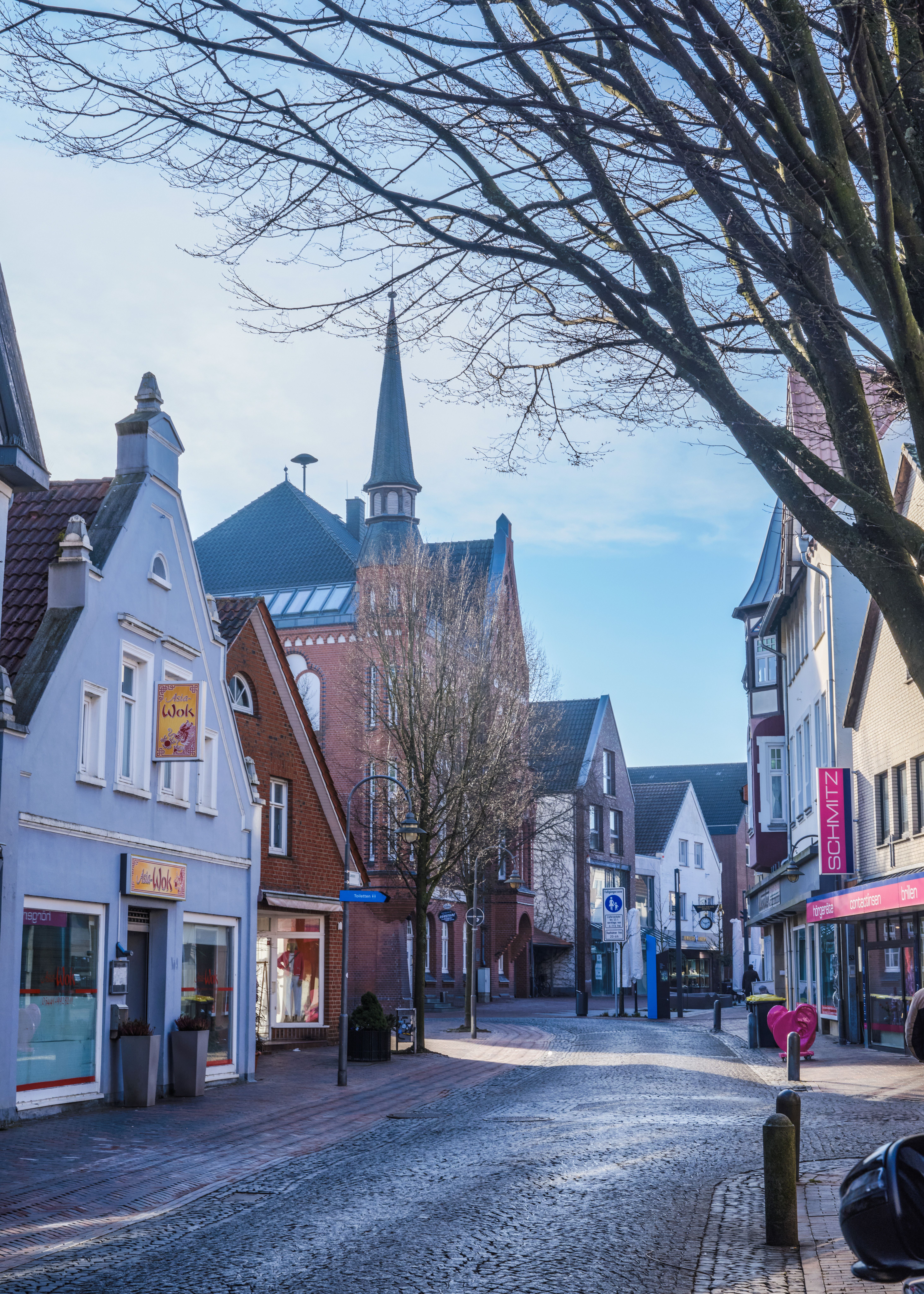 Picturesque European street with charming architecture and a serene atmosphere.
