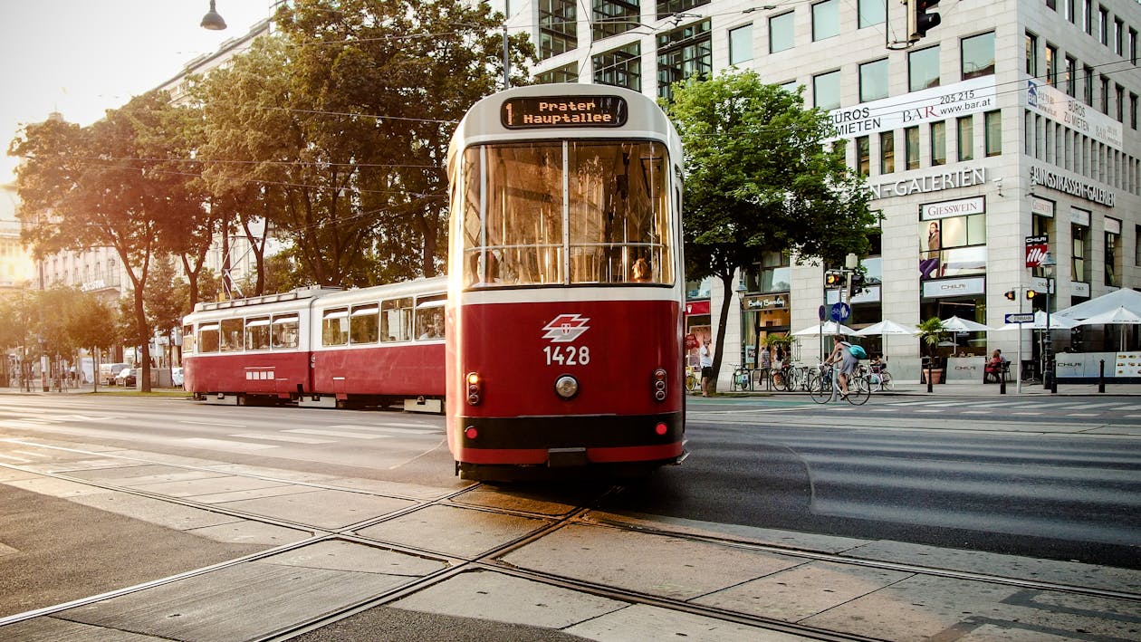 Free stock photo of public transport, red, street