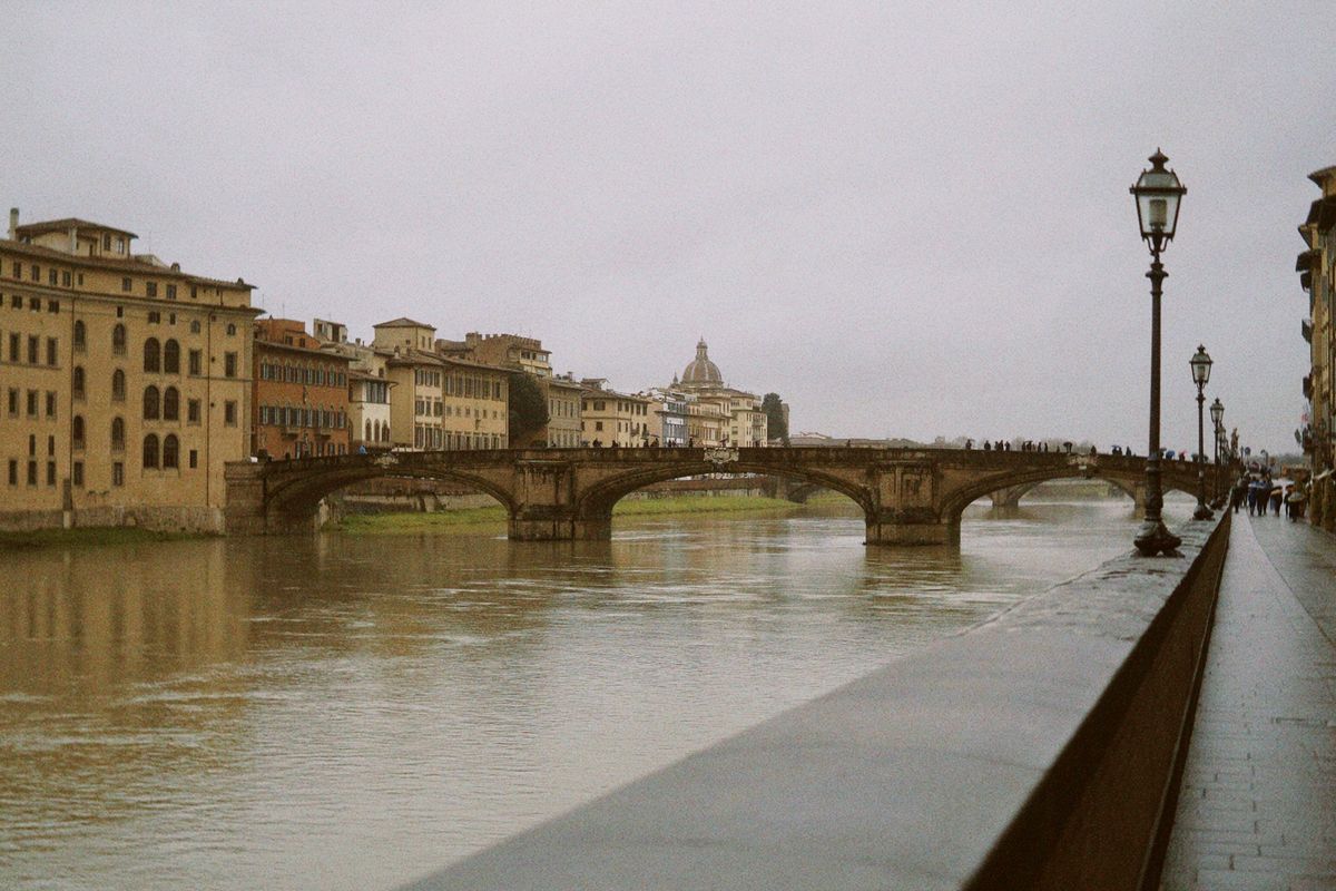 Florence in winter atmospheric foggy Italy historic city