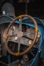 Vintage Car Steering Wheel Close-Up