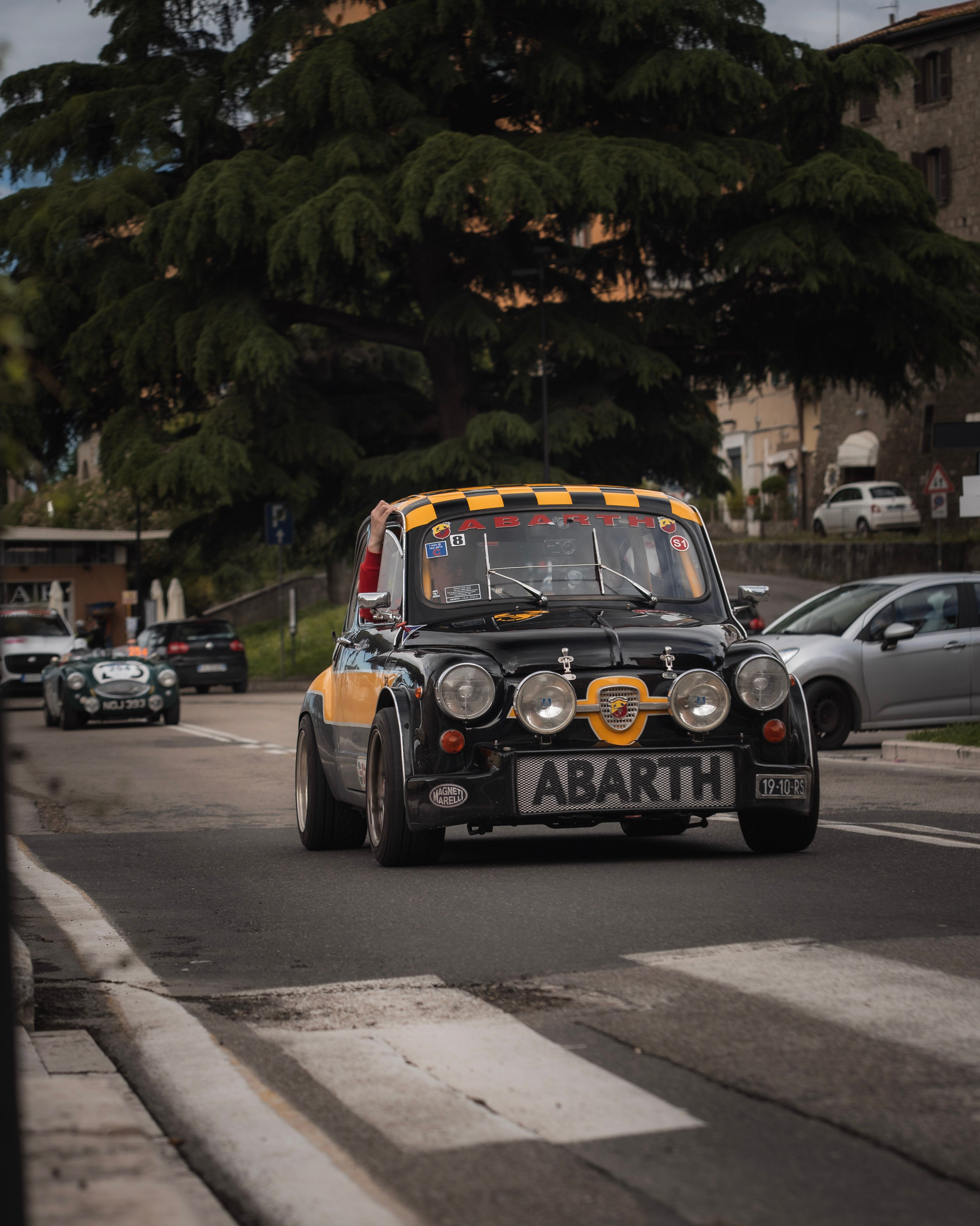 Classic Abarth Rally Car on Urban Street · Free Stock Photo