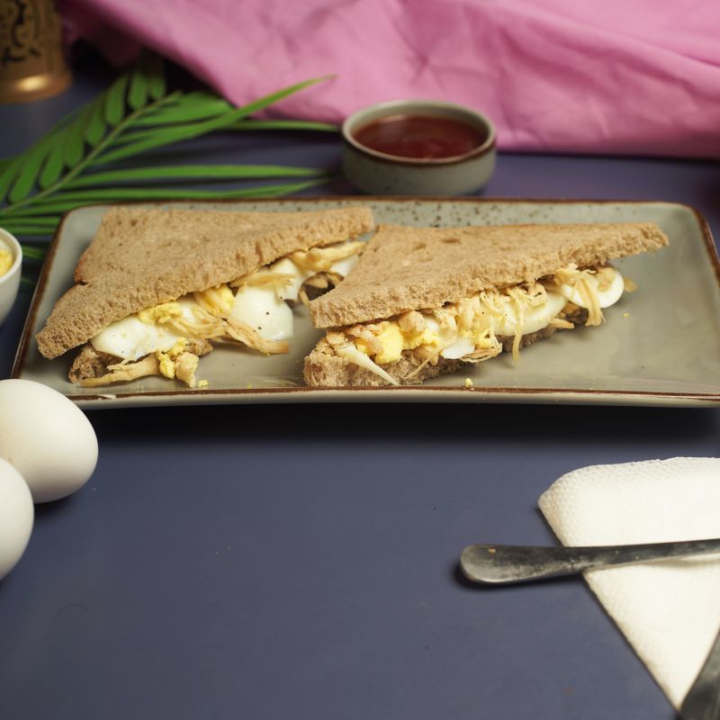 Egyptian Ful Medames and Egg Sandwich on Baladi Bread