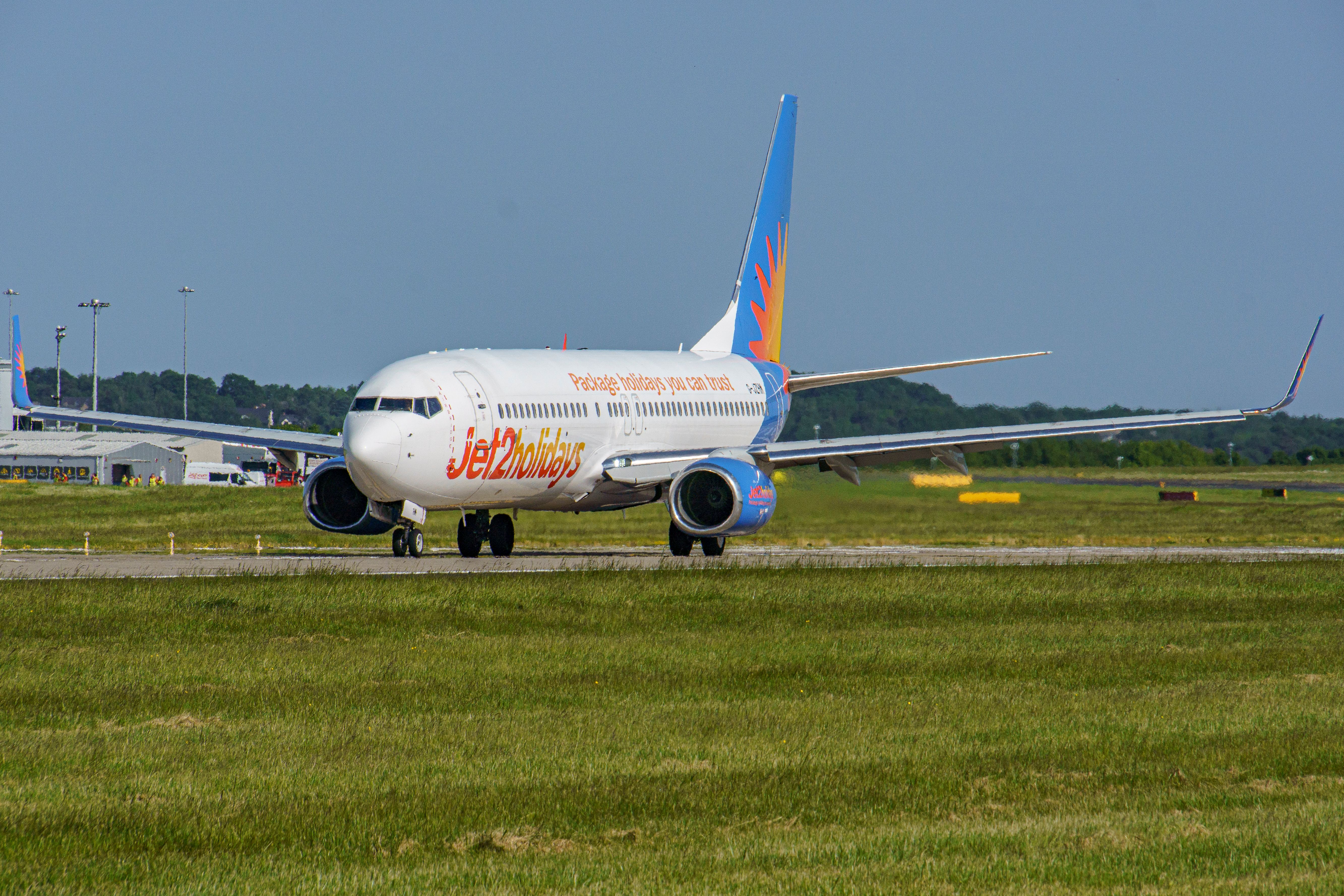 Jet2Holiday Plane on Runway at Leeds Bradford Airport · Free Stock Photo