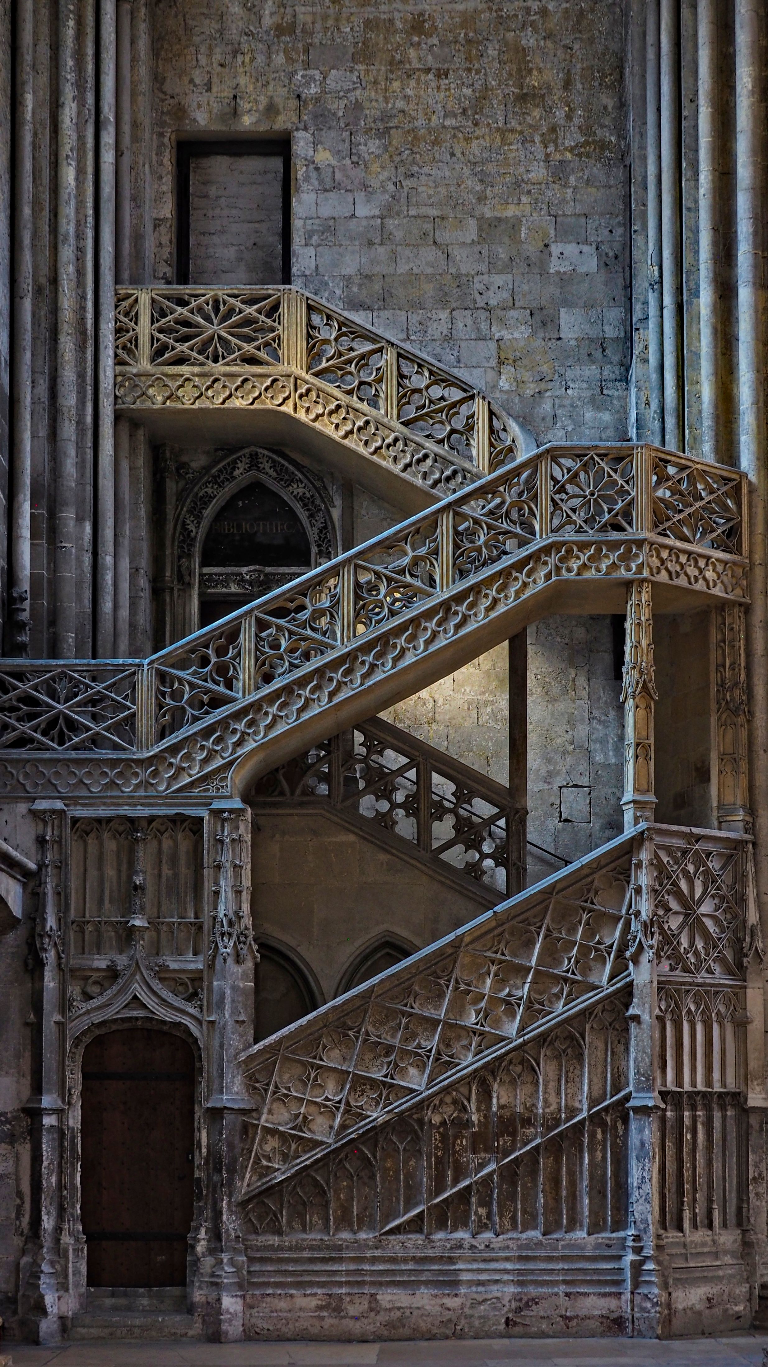Intricate Gothic Staircase in Historic Cathedral · Free Stock Photo