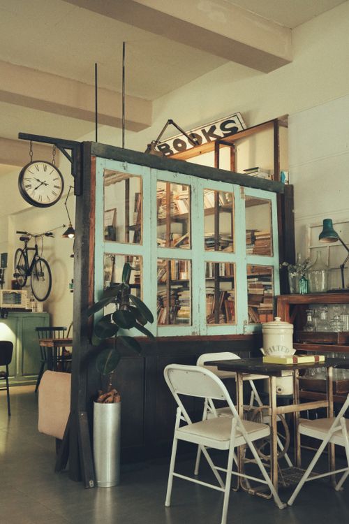 Small Library Cafe Cozy Vintage Library Cafe Interior with Books · Free Stock Photo