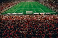 Vibrant Soccer Match Atmosphere in Stadium