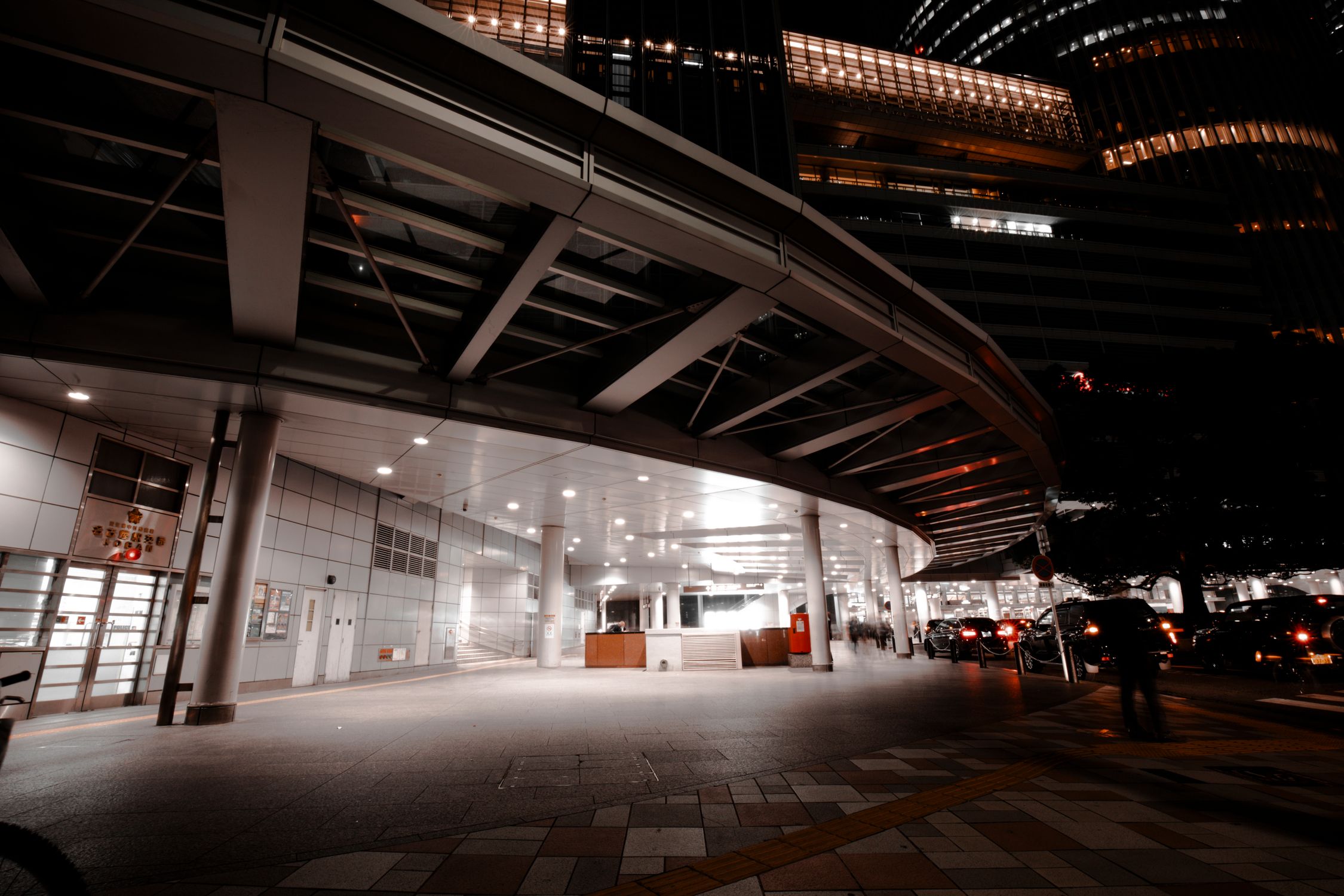 Modern urban architecture at night