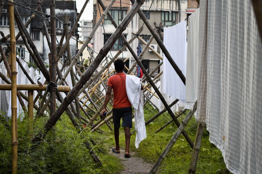 Dhobi Ghat laundry photo morning — Mumbai