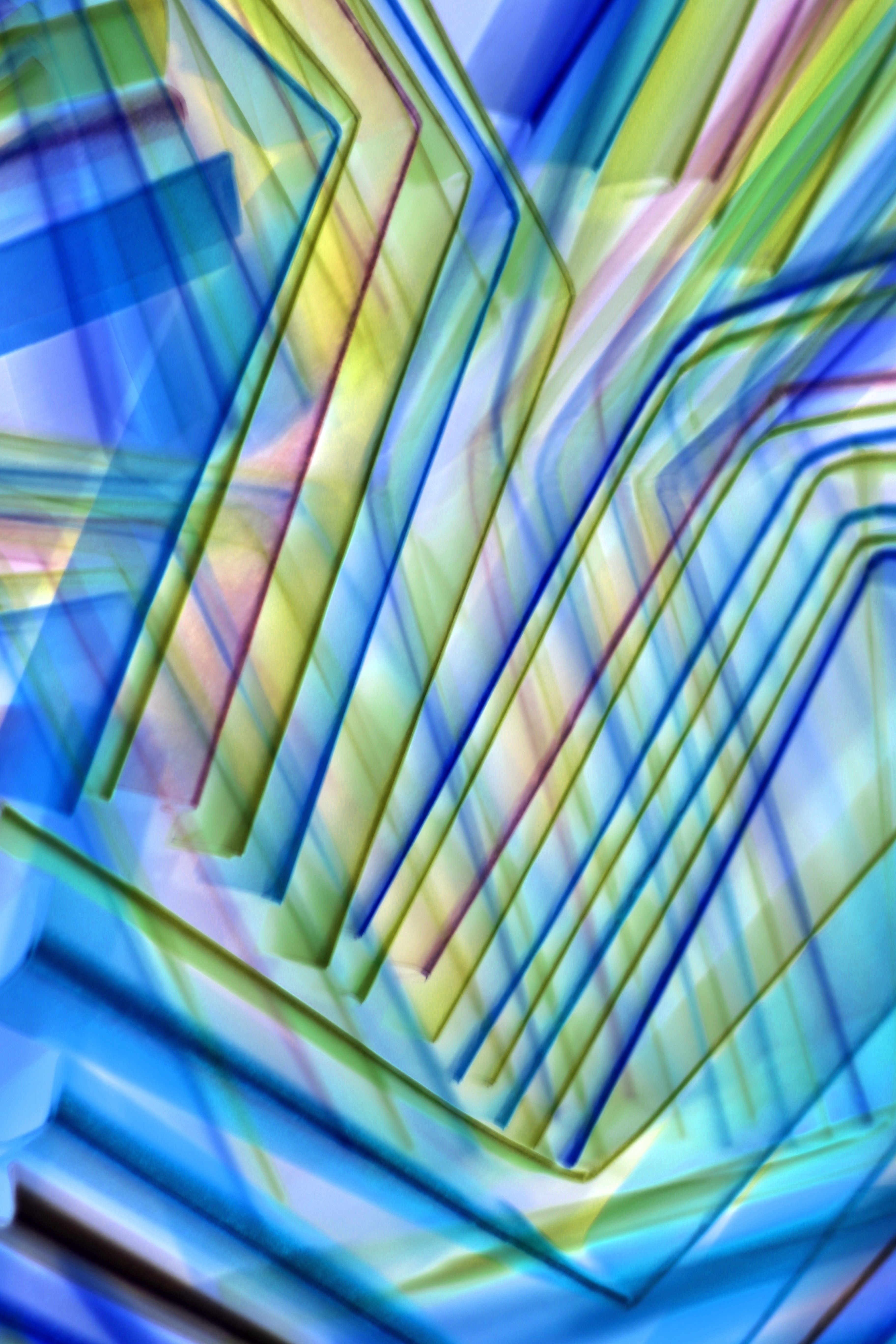 Vibrant Abstract Geometric Art in Blue and Green · Free Stock Photo