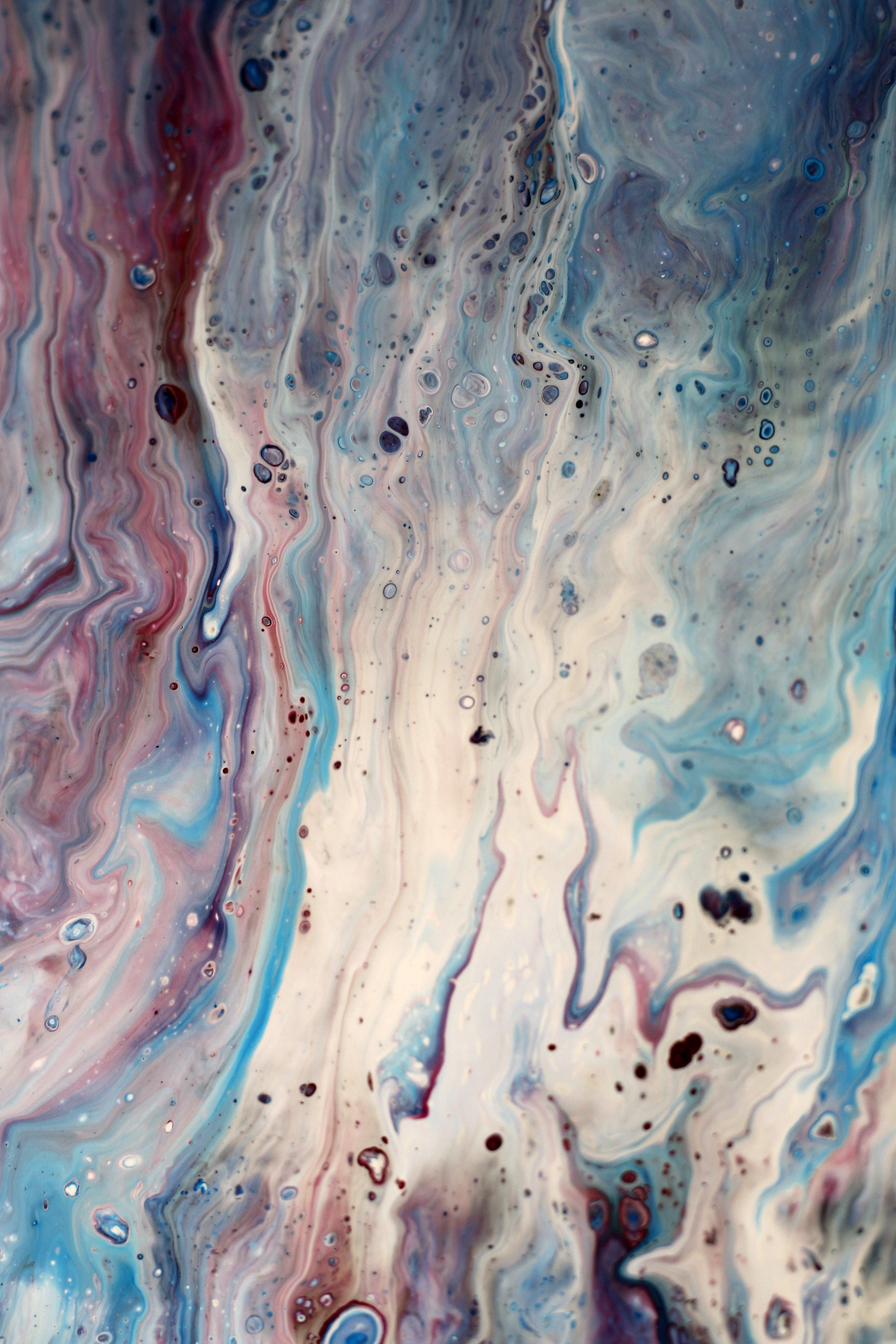 Abstract Fluid Art in Blue and Pink Swirls · Free Stock Photo