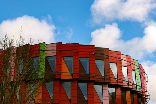 Free Vibrant modern architectural facade in Gothenburg, Sweden, showcasing Nordic design. Stock Photo