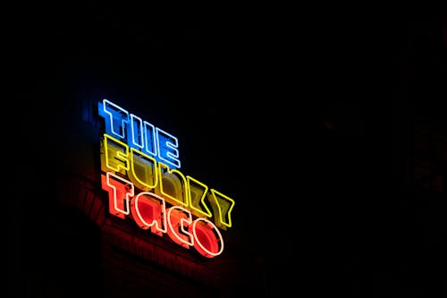 Free The Funky Taco Neon Signage Stock Photo