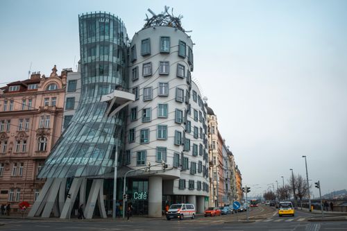 Free The iconic Dancing House in Prague showcases modern architectural design in Hlavní město Praha, Çekya. Stock Photo