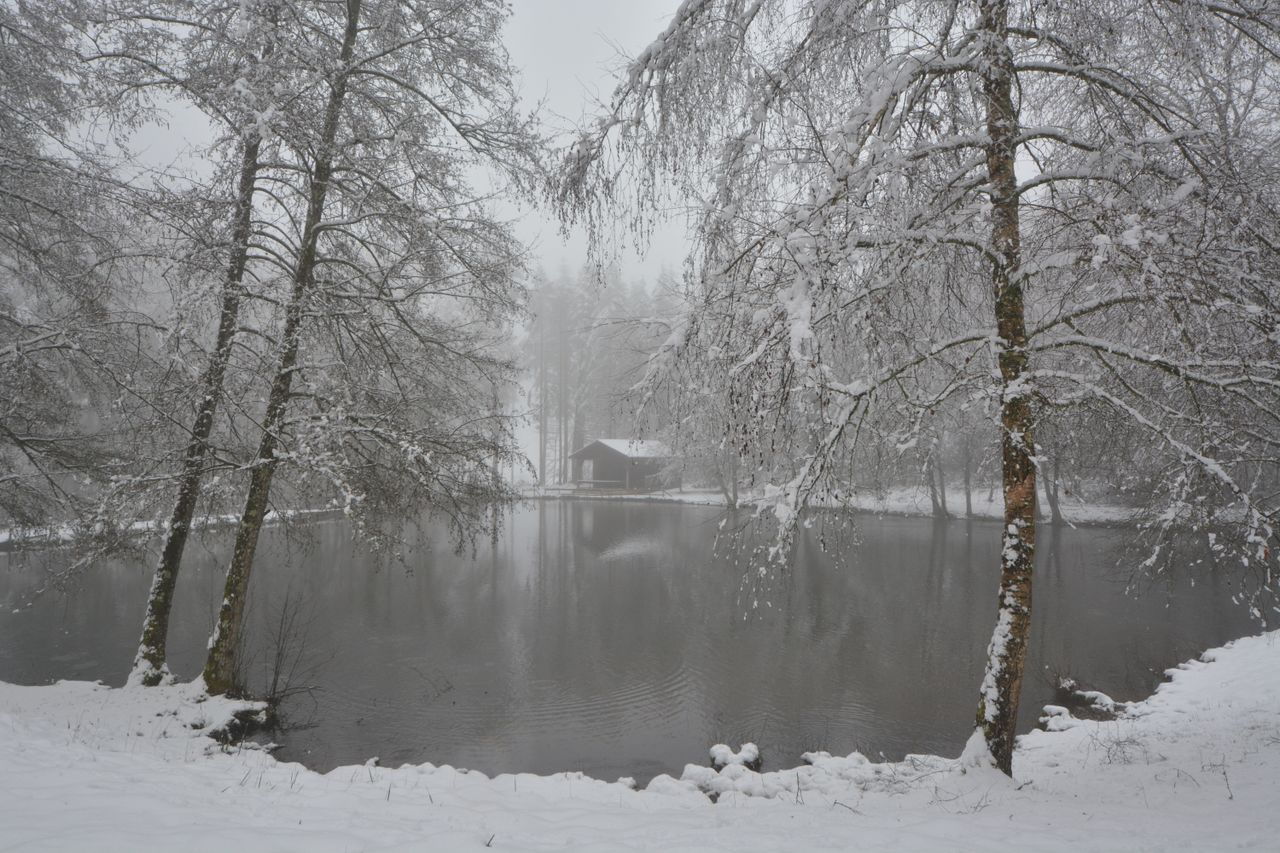a serene snowy landscape in nouvelle aquitaine france showcasing a pea
