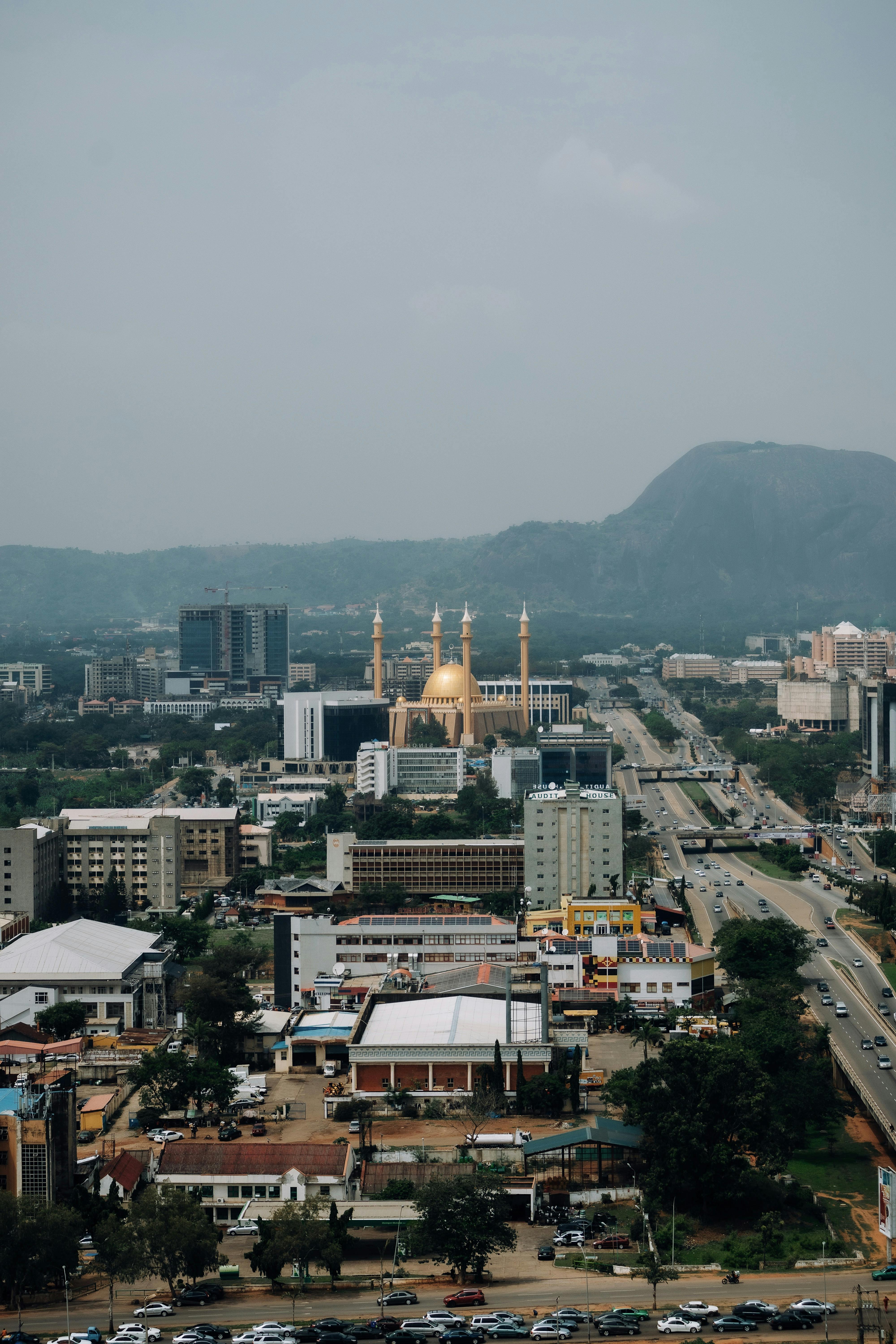 Aerial view of Abuja modern African city