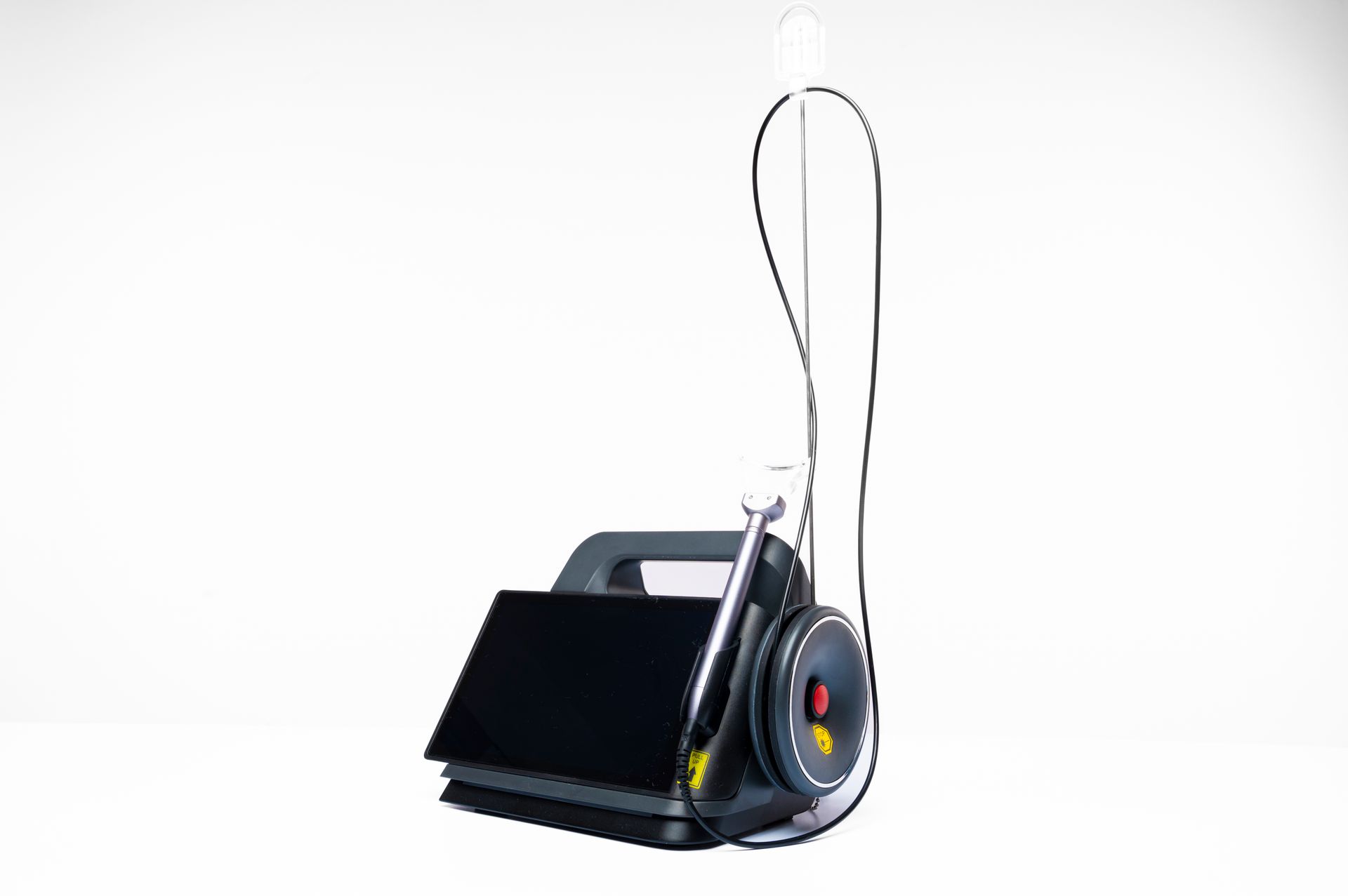 High-tech medical equipment with sleek design on a plain white background.