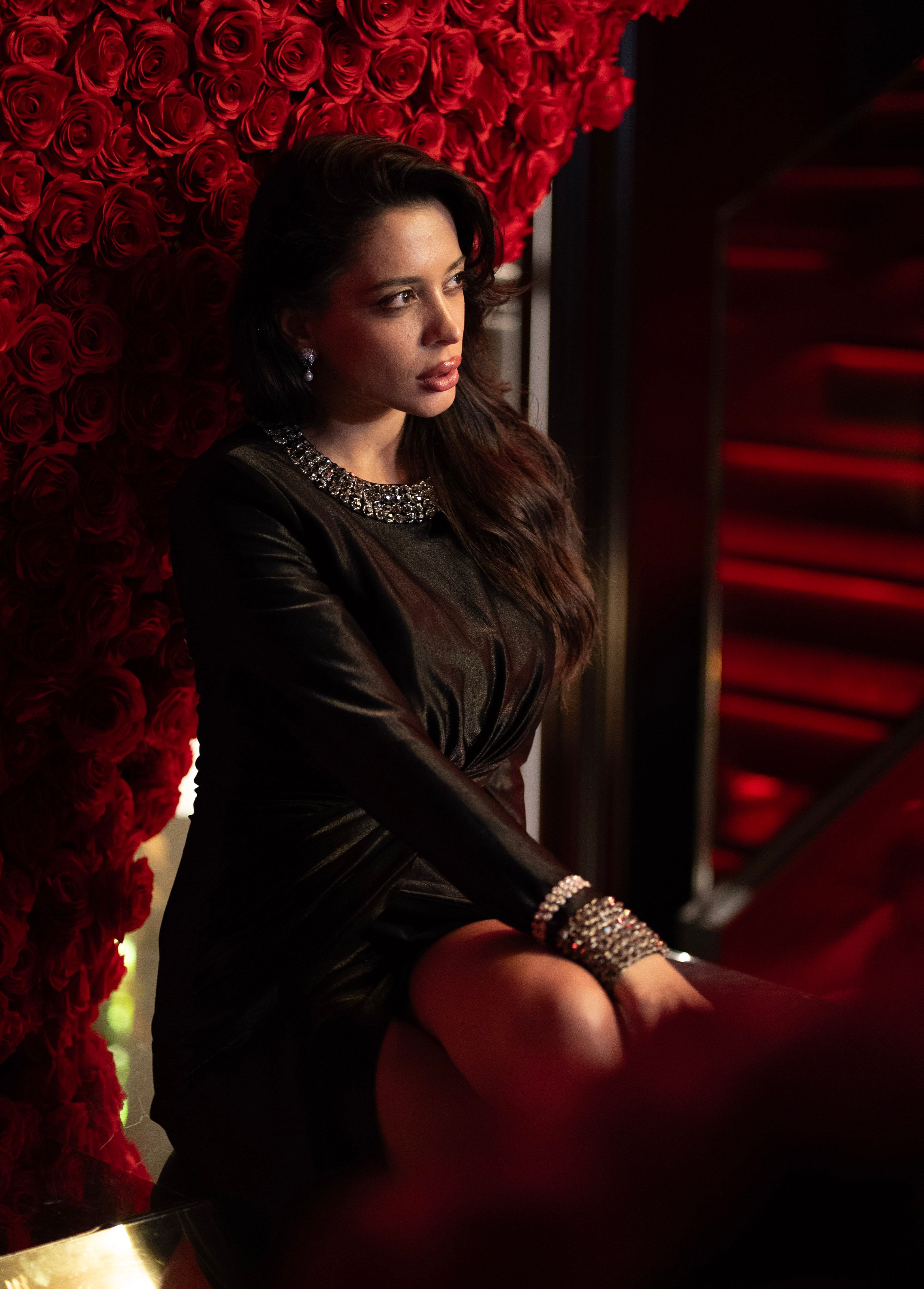 Elegant Woman Posing in Milan at Night · Free Stock Photo
