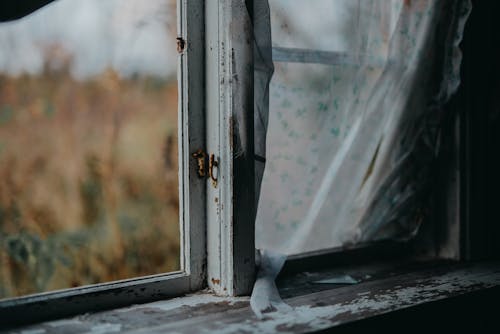 White Framed Clear Glass Window