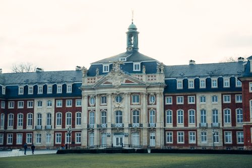 Free Elegant Baroque architectural facade of Schloss in Münster, Germany. Stock Photo