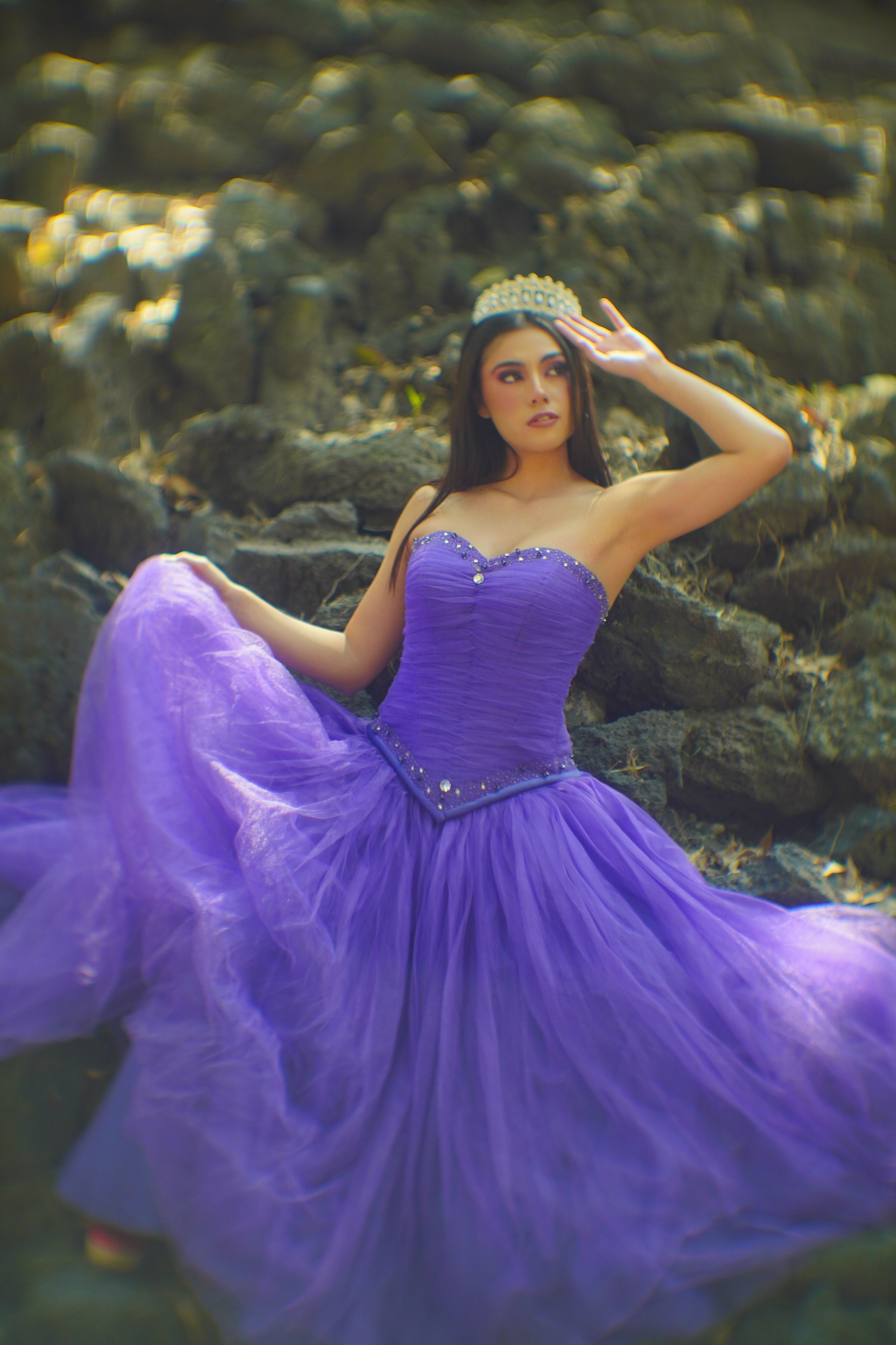 royal purple dress Draped Royal Purple Gown– Teuta Matoshi main image 0