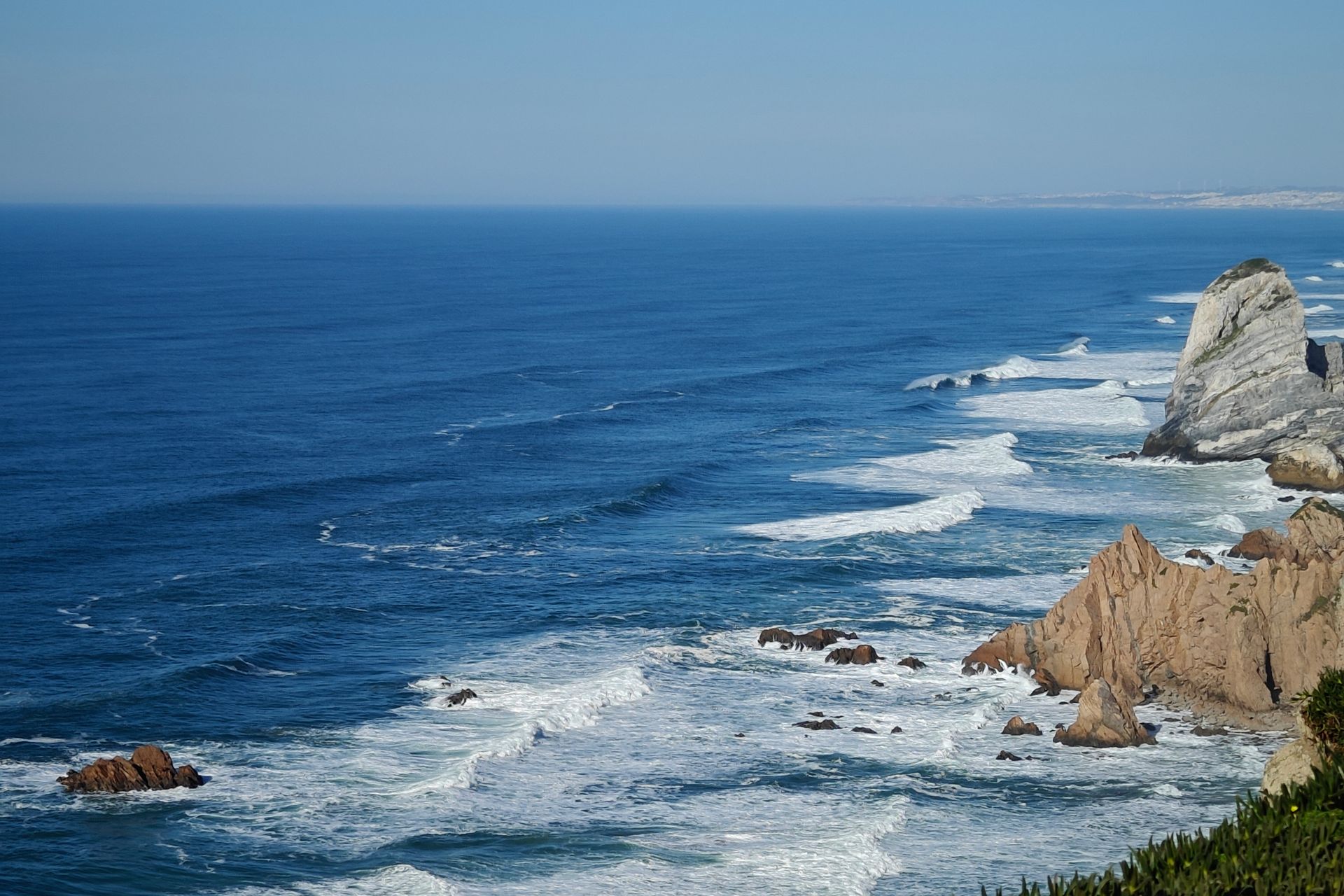 Scenic coastal view of Portugal cliffs and ocean
