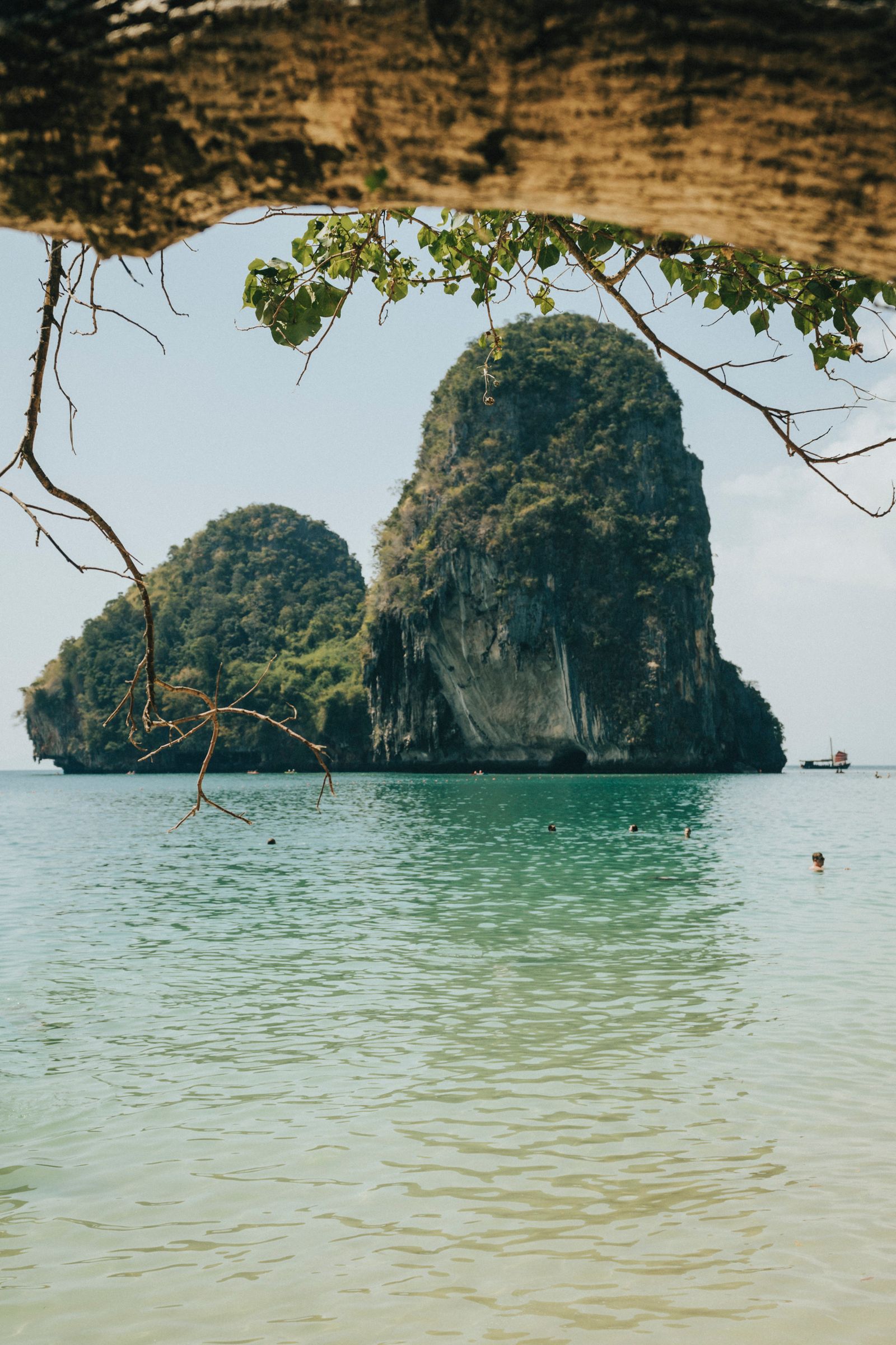 Railay Beach limestone karst cliffs, Krabi, Thailand