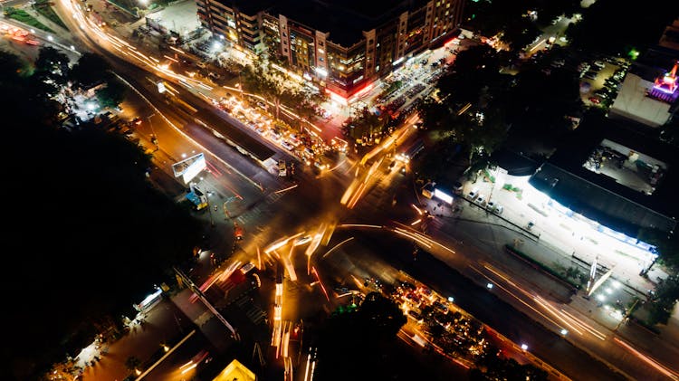 Time Lapse Photography Of Road During Night