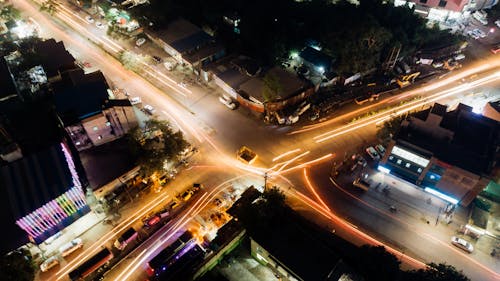 Time Lapse Photography Of Road During Night