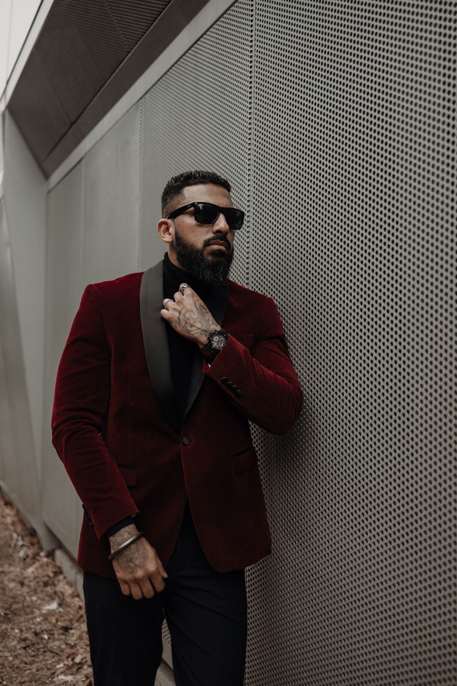Burgundy Velvet Blazer
