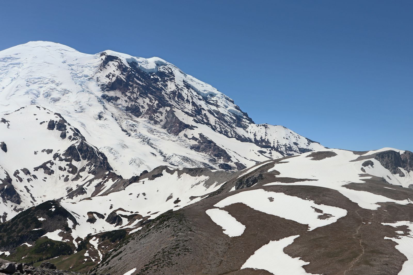 Mount Rainier does the heavy lifting on every clear-day Seattle photo