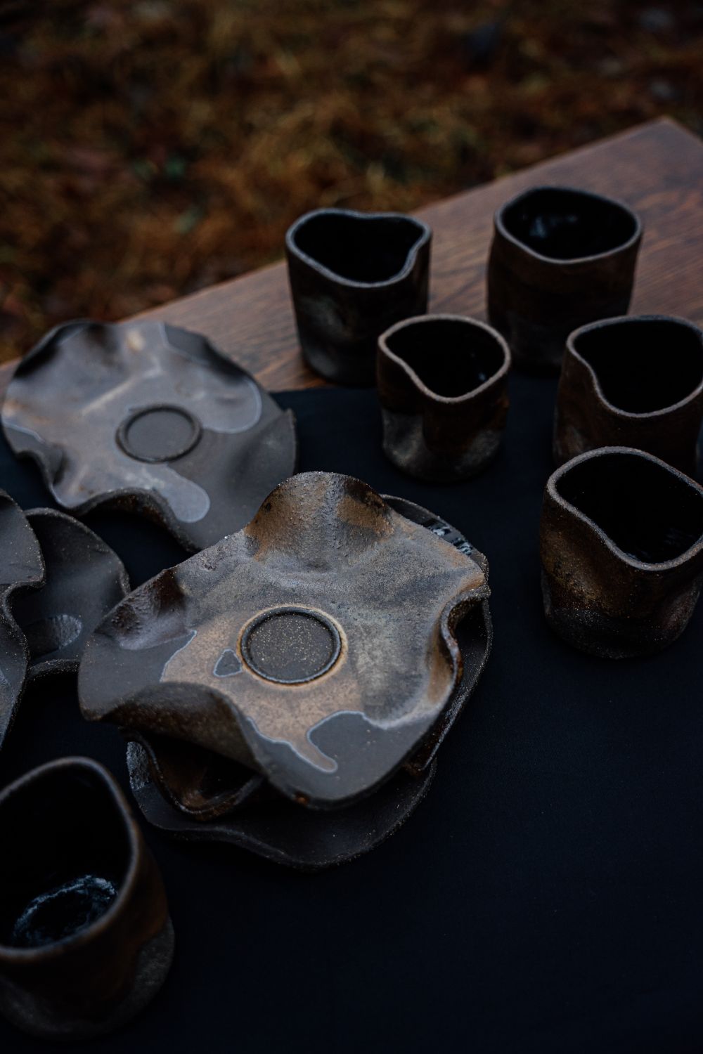 Ceramics with organic forms in earthy tones